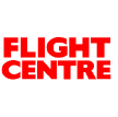Flight centre logo with red lettering.